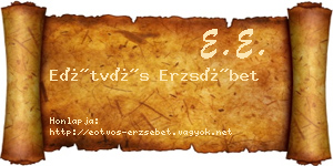 Eötvös Erzsébet névjegykártya